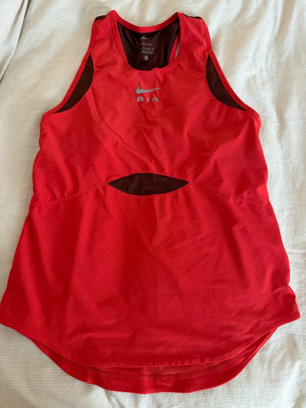 Nike Red Dri Fit Athletic Tank with Mesh Insert XS
